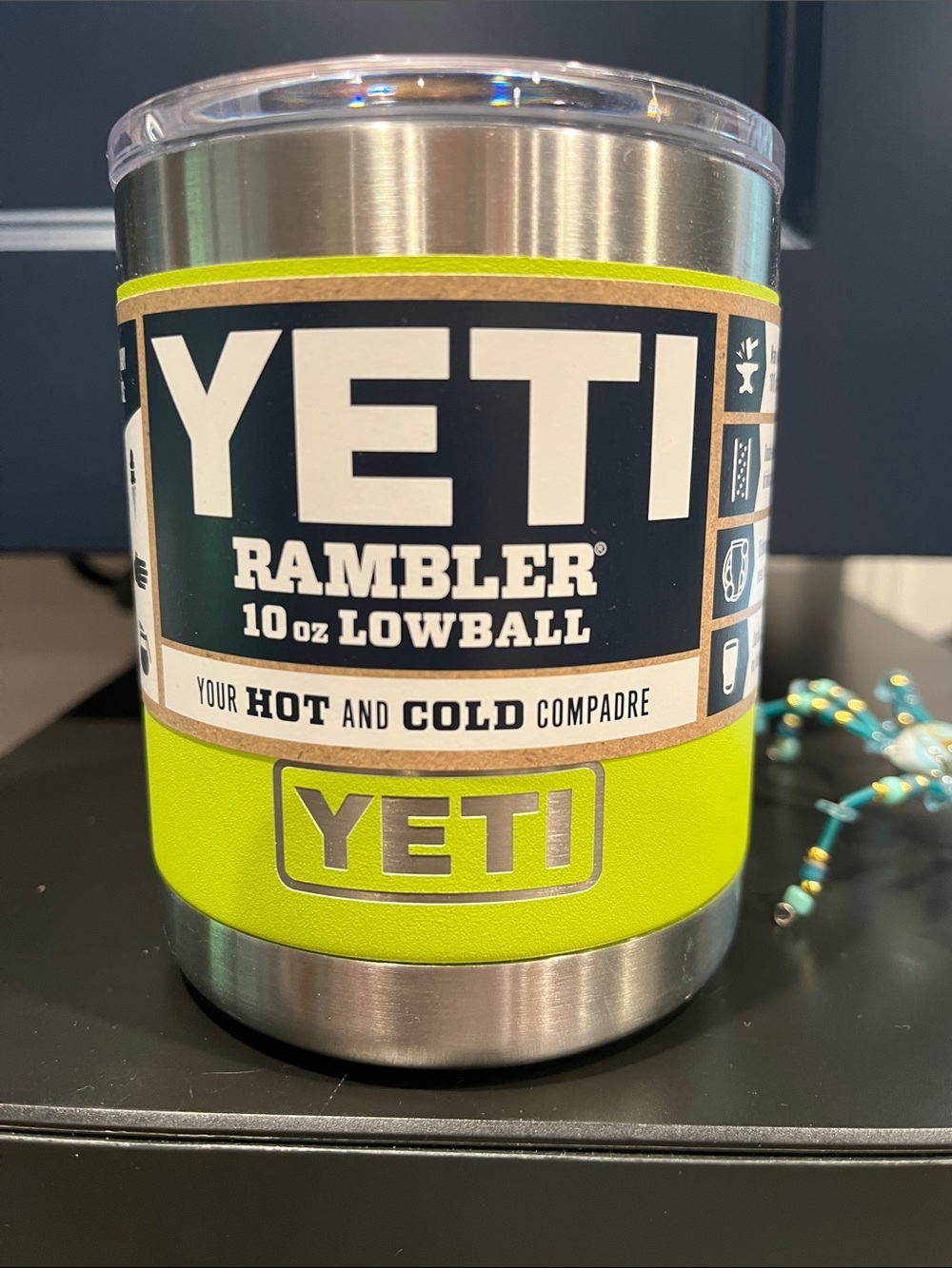 🐸 HTF Chartreuse Yeti Rambler Lowball Tumbler Y456